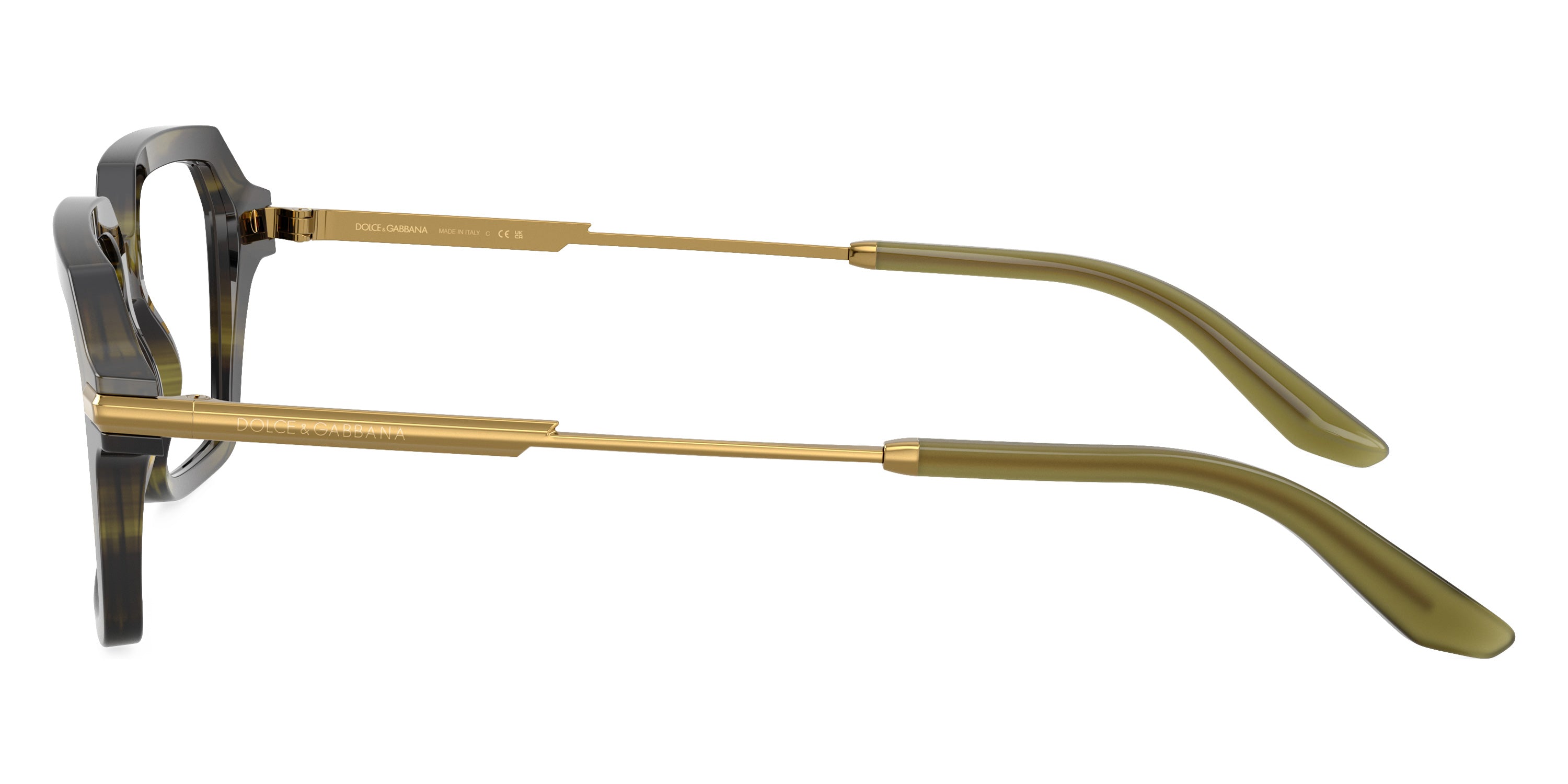 DOLCE & GABBANA EYEGLASSES - DG3401 3447 54 - Striped Olive/Dark Gold