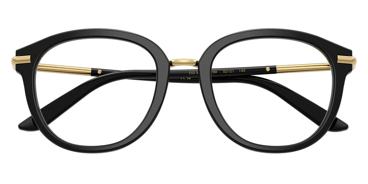 DOLCE & GABBANA EYEGLASSES - DG3410 3299 52 - Top Black on Leo/Gold