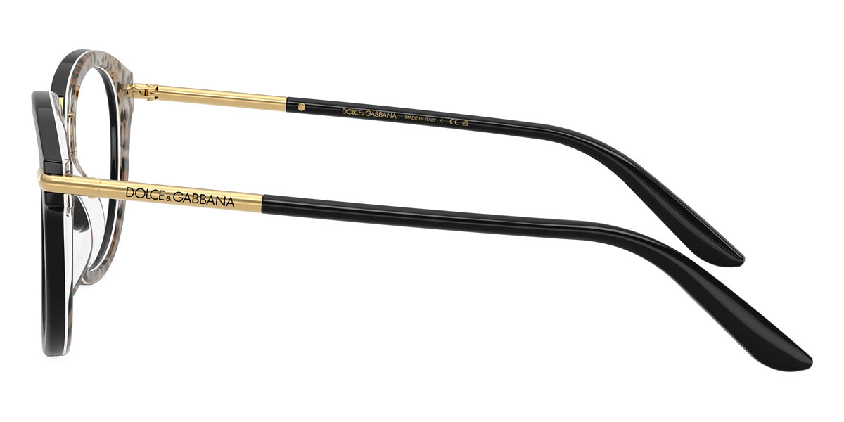 DOLCE & GABBANA EYEGLASSES - DG3410 3299 52 - Top Black on Leo/Gold