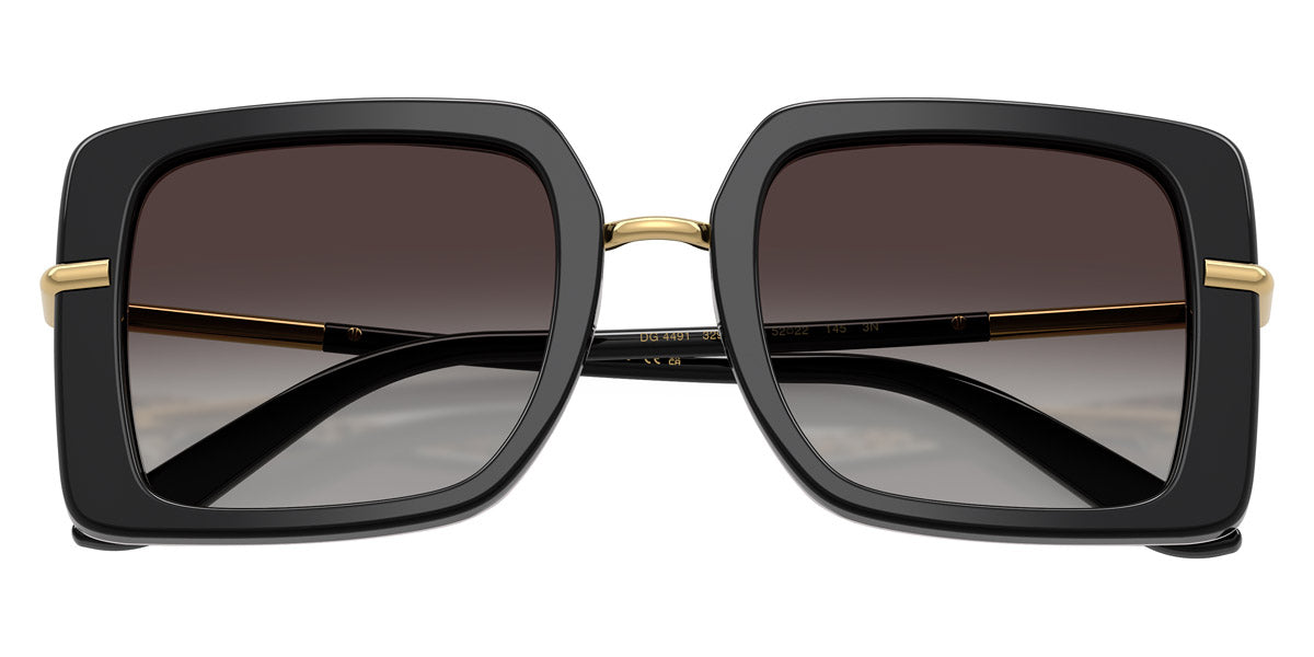 DOLCE & GABBANA SUNGLASSES - DG4491 32998G 52 - Top Black on Leo/Gold