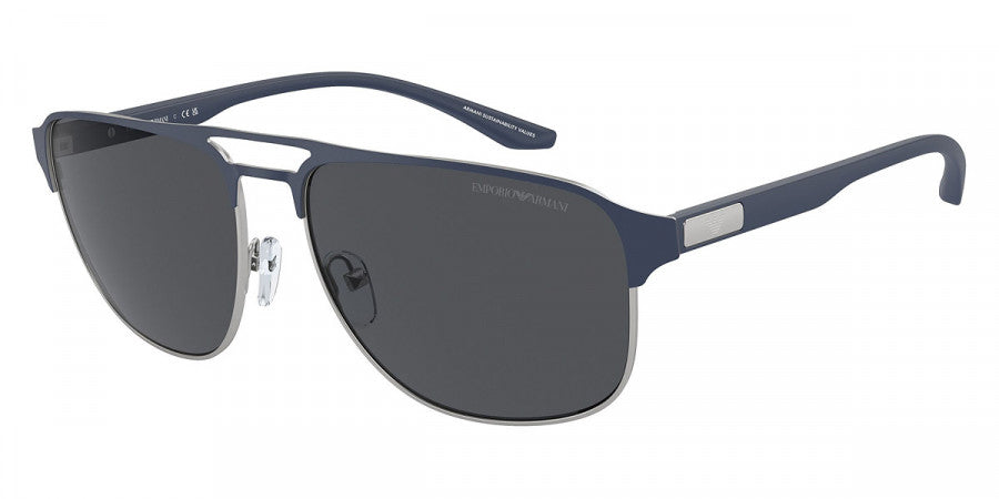 Emporio Armani™ EA2144 336887 60 - Matte Silver/Bluette