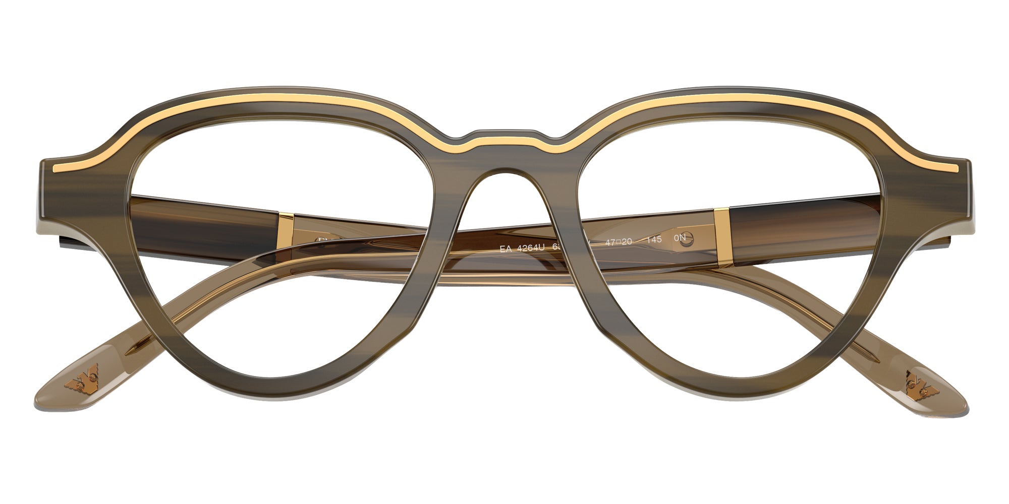 EMPORIO ARMANI EYEGLASSES - EA4264U 63381W 47 - Brown on Striped Beige