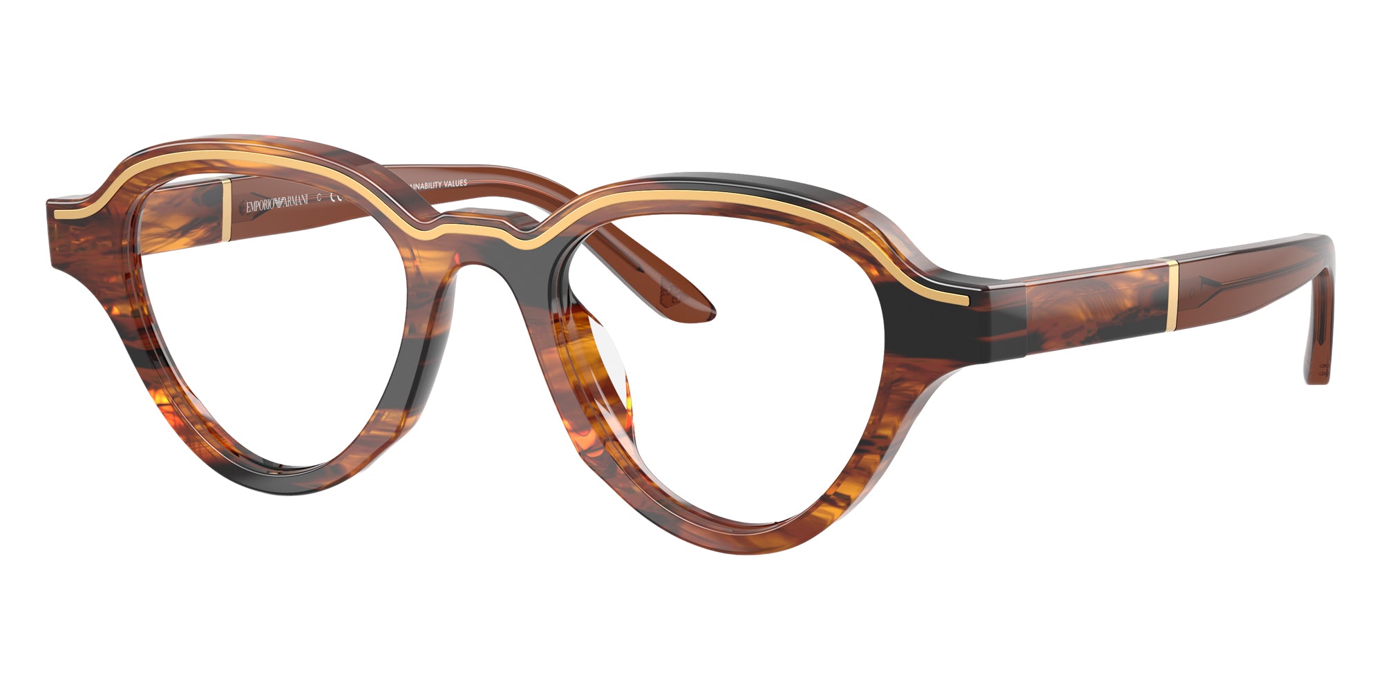 EMPORIO ARMANI™ EA4264U 63391W 47 - Striped Dark Brown