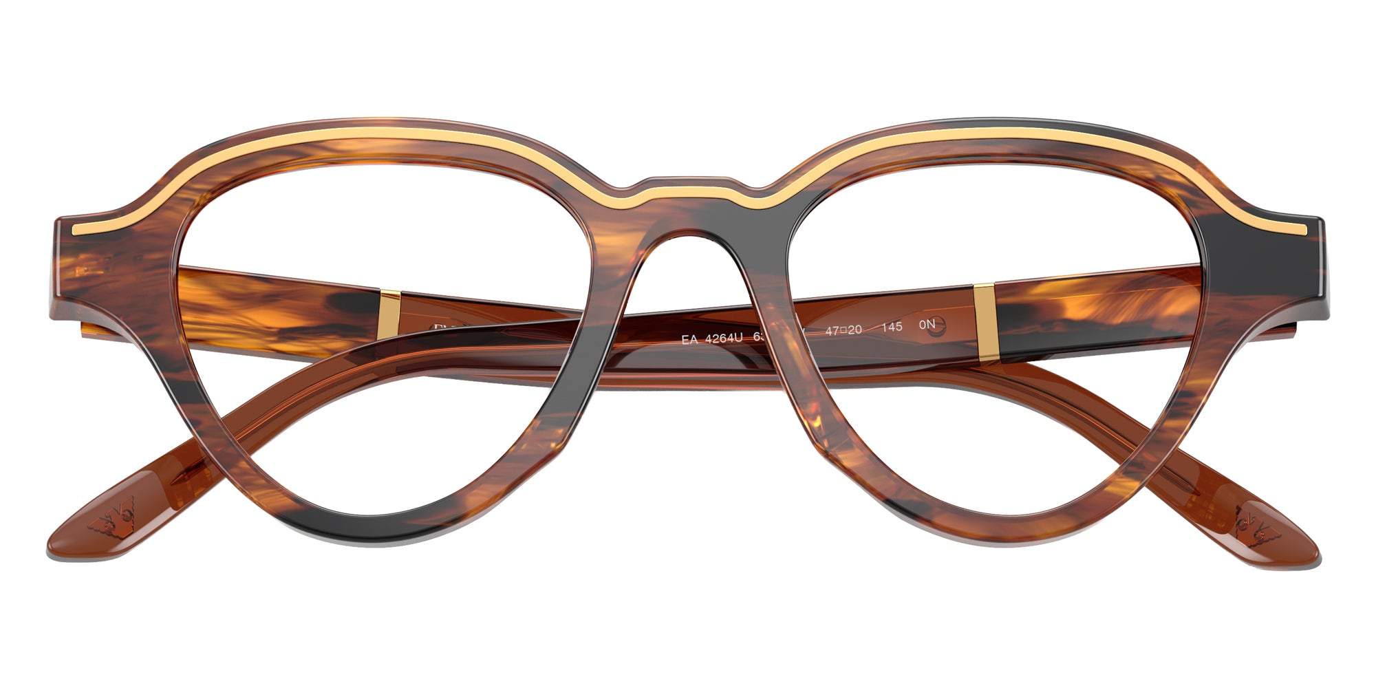 EMPORIO ARMANI EYEGLASSES - EA4264U 63391W 47 - Striped Dark Brown