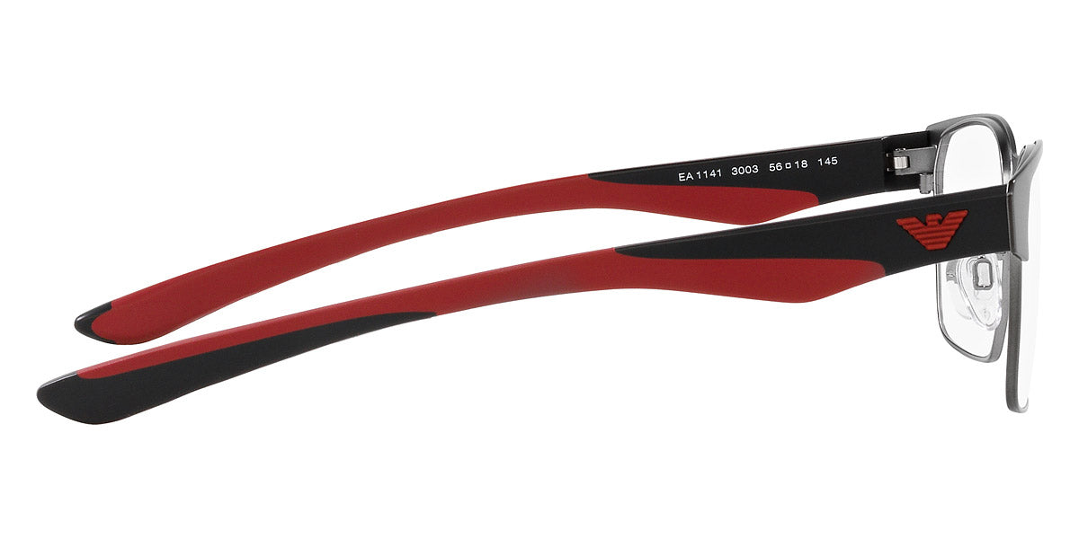 EMPORIO ARMANI EYEGLASSES - EA1141 3003 54 - Matte Gunmetal and Matte Black/Red