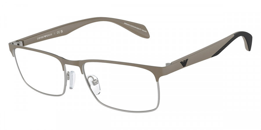 EMPORIO ARMANI EYEGLASSES - EA1149 3369 54 - Matte Silver/Mud/Rubber Black