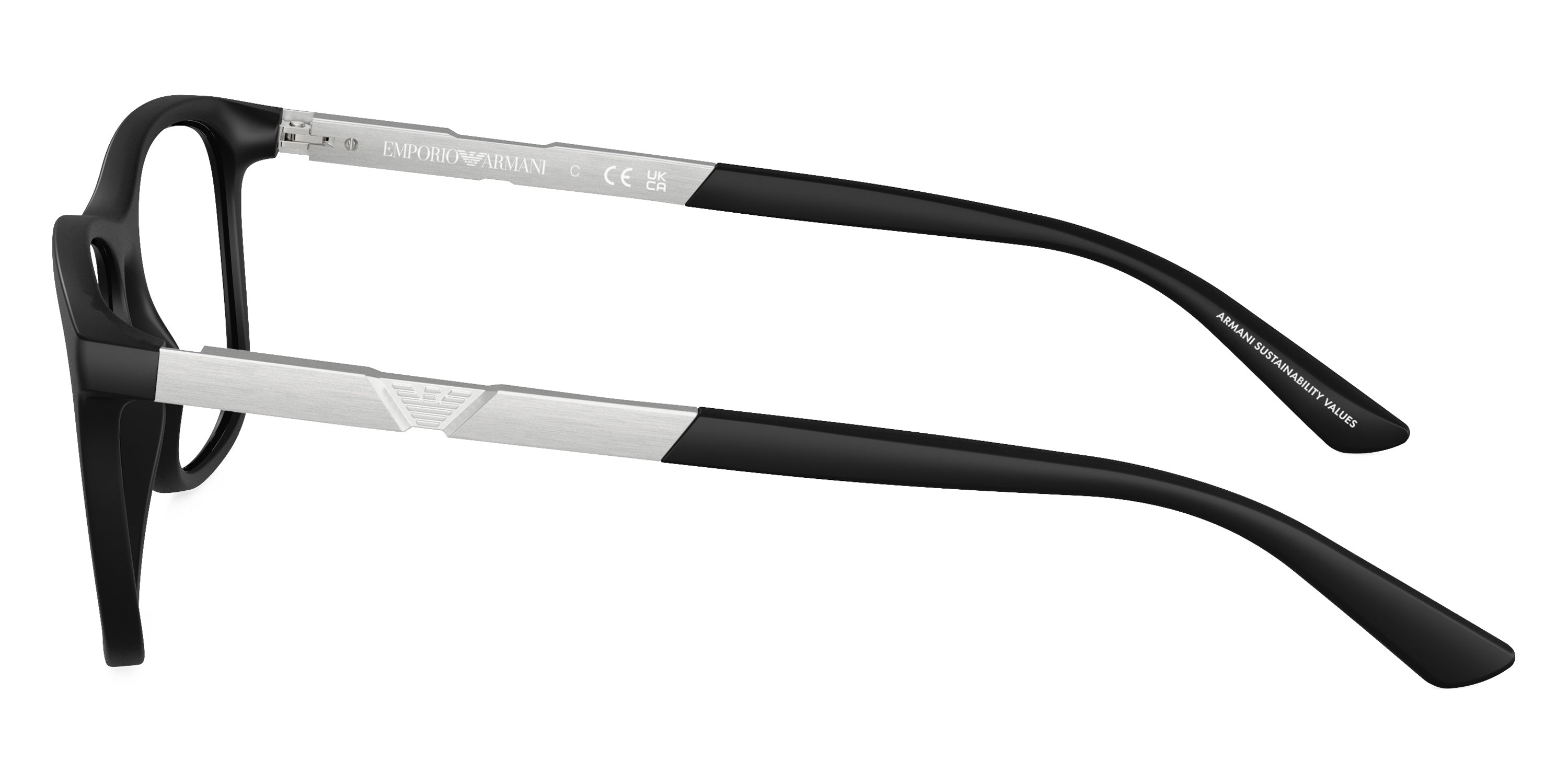 EMPORIO ARMANI EYEGLASSES - EA3247 5001 55 - Matte Black/Aluminium