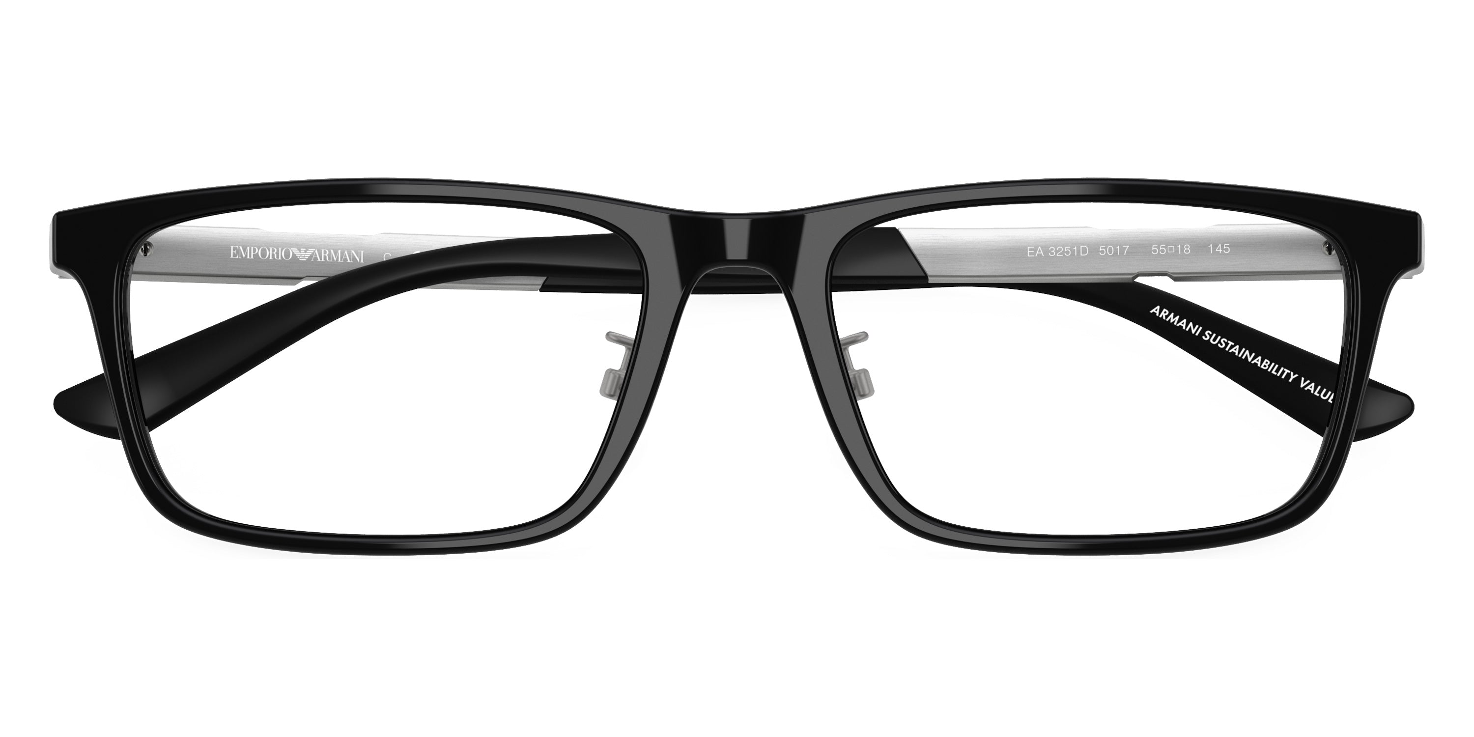 EMPORIO ARMANI EYEGLASSES - EA3251D 5017 55 - Shiny Black/Aluminium