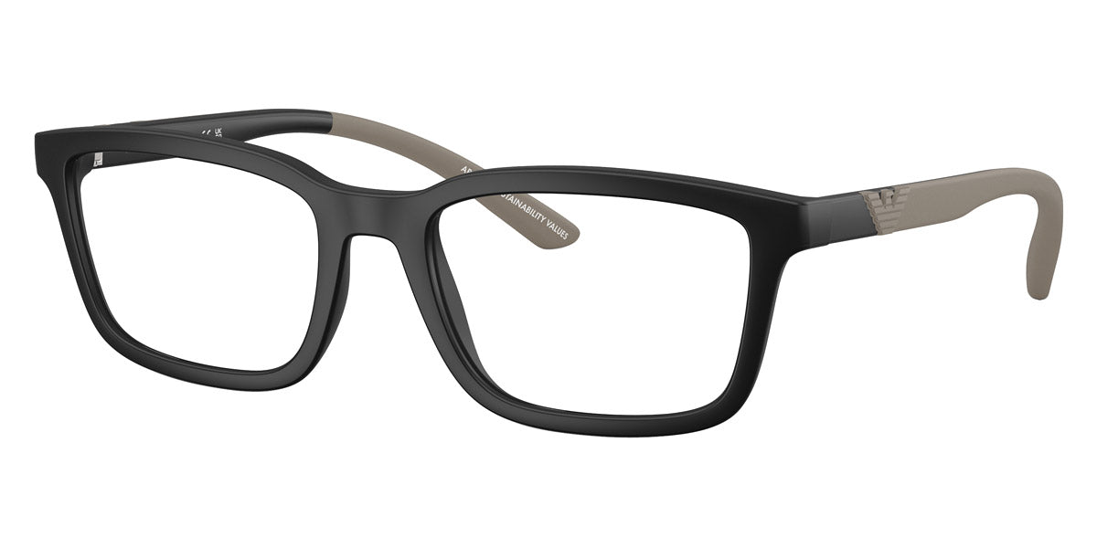 EMPORIO ARMANI EYEGLASSES - EA3259 5001 56 - Matte Black/Gray Rubber