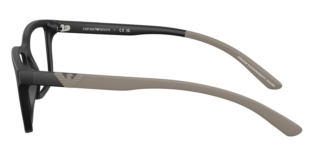 EMPORIO ARMANI EYEGLASSES - EA3259 5001 56 - Matte Black/Gray Rubber