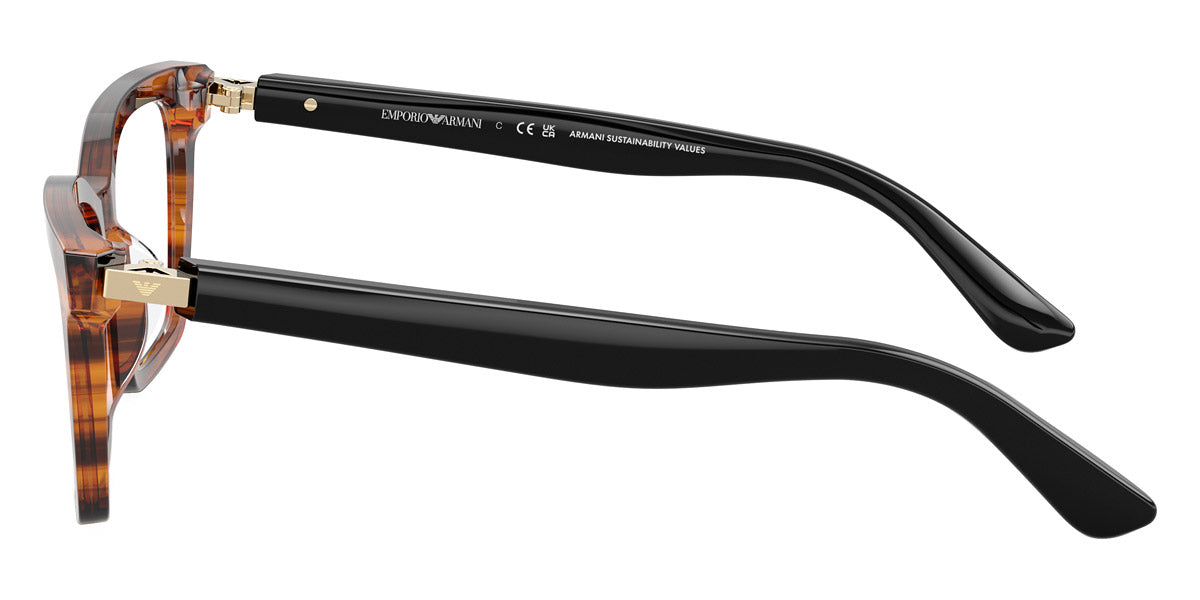 EMPORIO ARMANI EYEGLASSES - EA3261U 6268 52 - Shiny Striped Yellow/Shiny Black