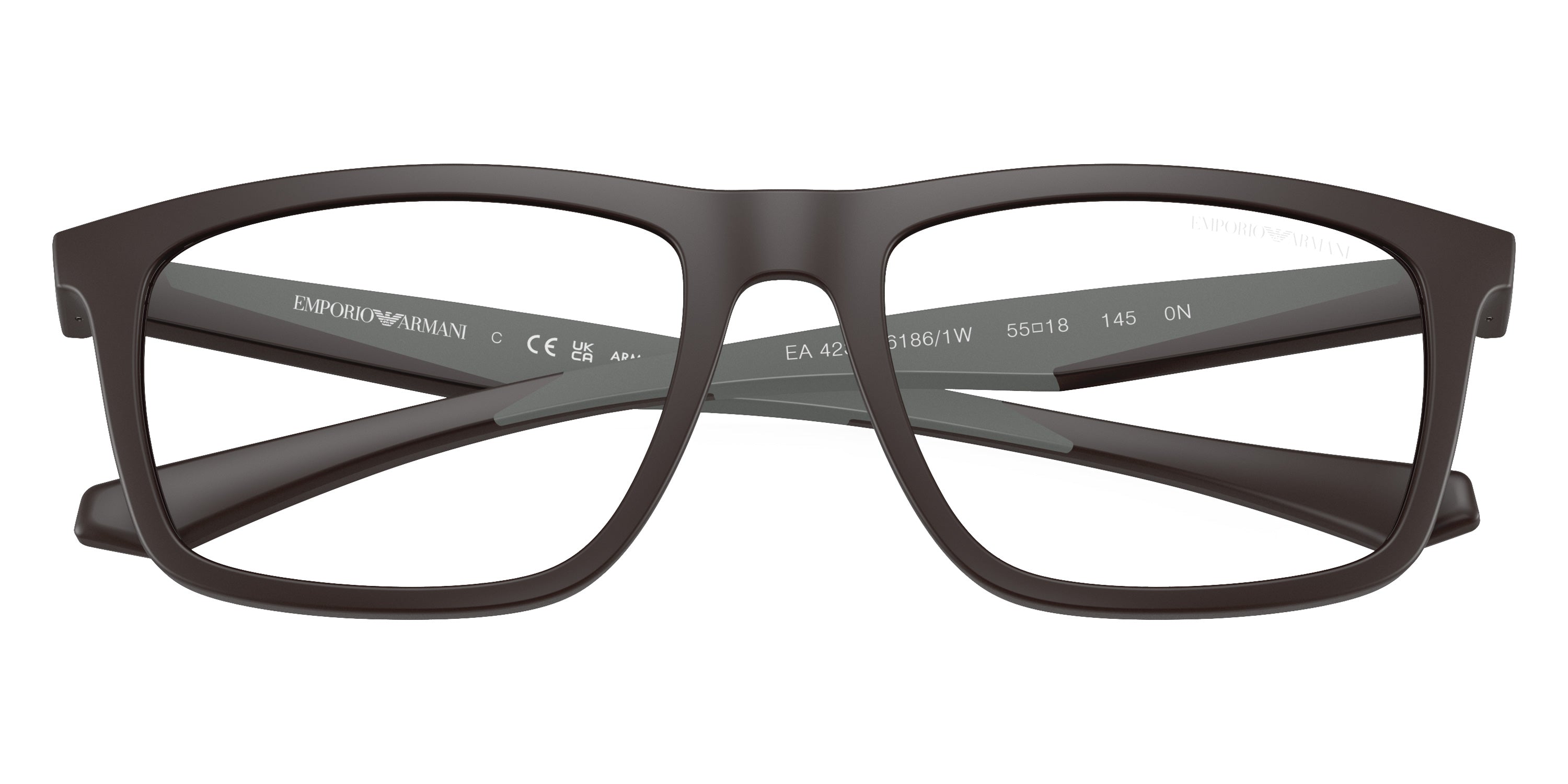 EMPORIO ARMANI EYEGLASSES - EA4235 61861W 53 - Matte Brown/Gray Rubber
