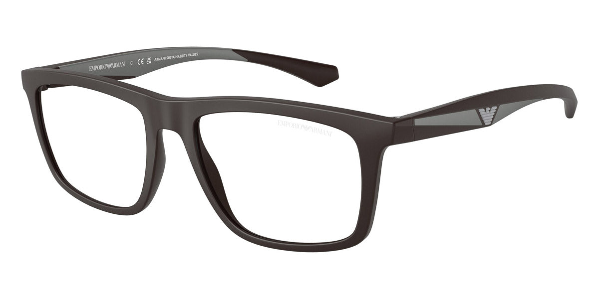 EMPORIO ARMANI EYEGLASSES - EA4235 61861W 53 - Matte Brown/Gray Rubber