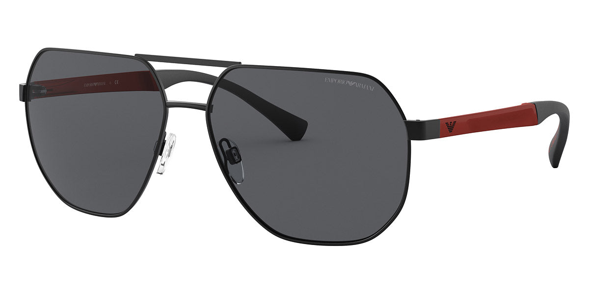 EMPORIO ARMANI SUNGLASSES - EA2099D 333087 61 - Matte Black and Aluminium Red