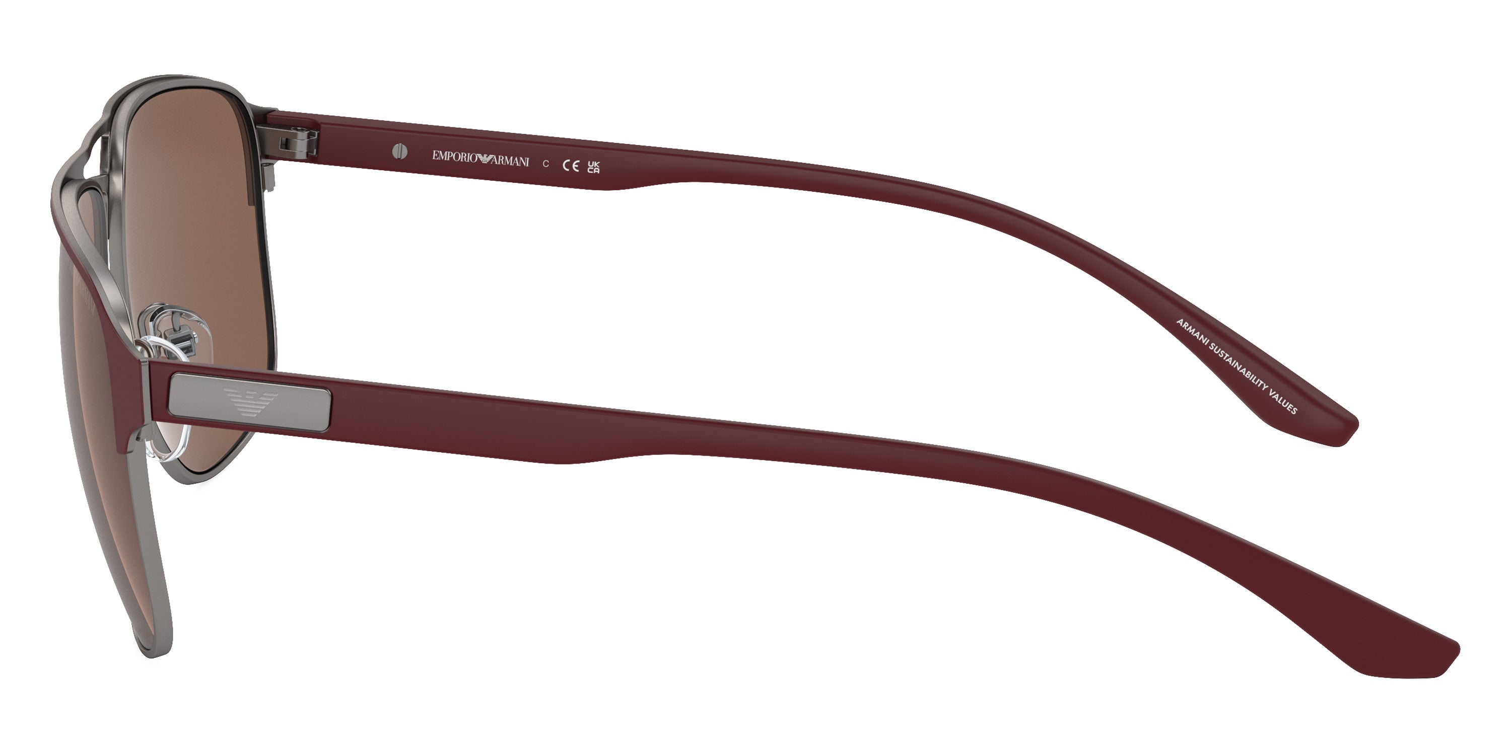 EMPORIO ARMANI SUNGLASSES - EA2144 336673 60 - Matte Gunmetal/Bordeaux