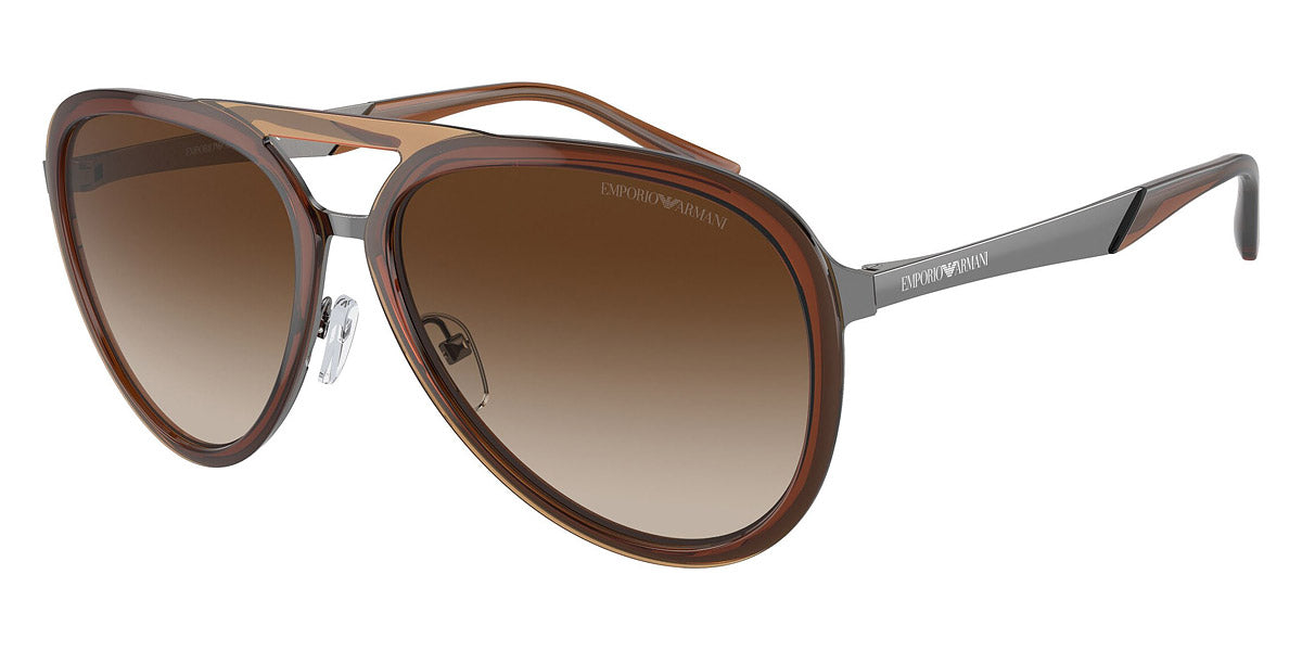 EMPORIO ARMANI SUNGLASSES - EA2145 336013 59 - Shiny Transparent Brown/Shiny Gunmetal