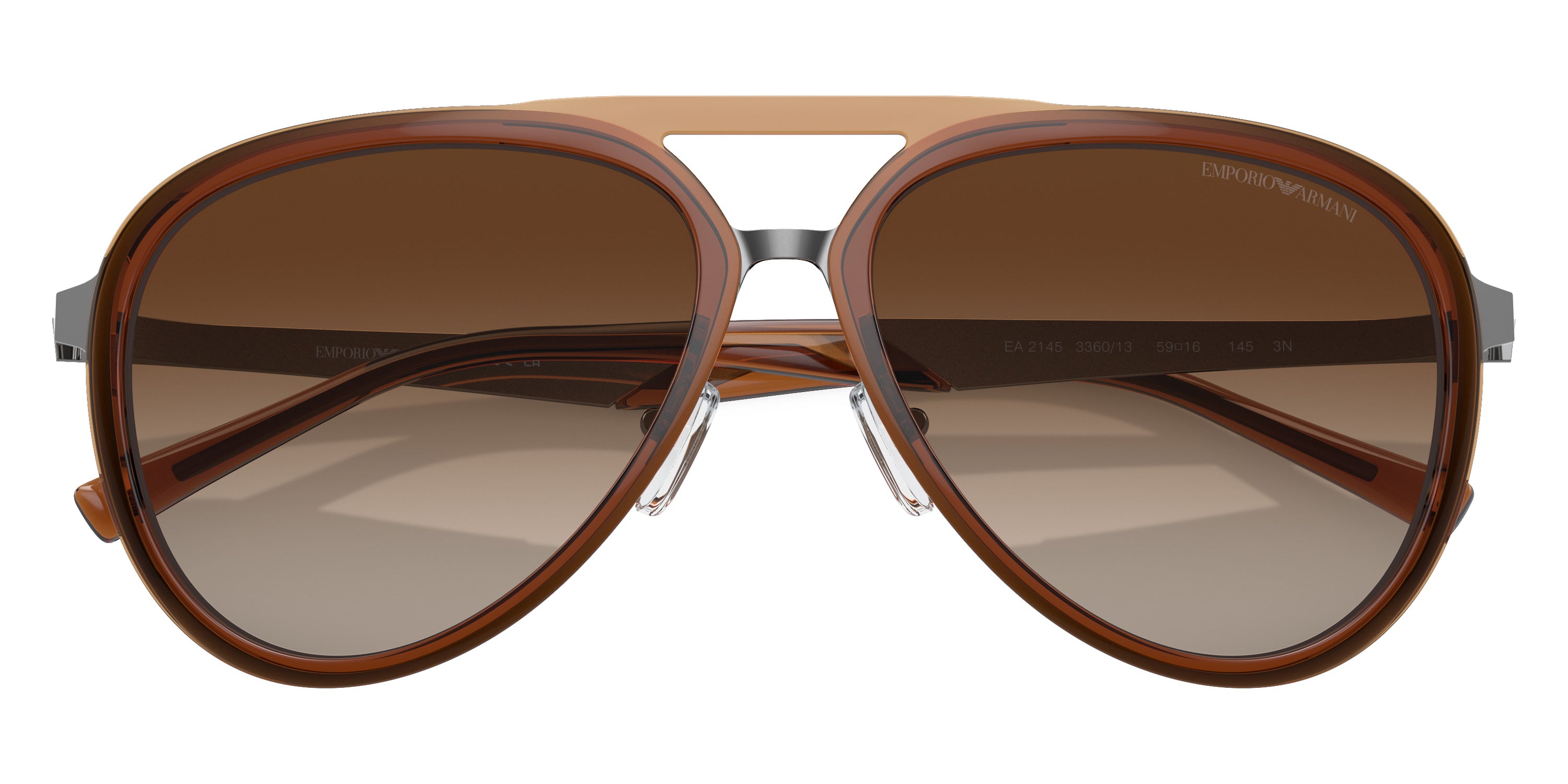 EMPORIO ARMANI SUNGLASSES - EA2145 336013 59 - Shiny Transparent Brown/Shiny Gunmetal