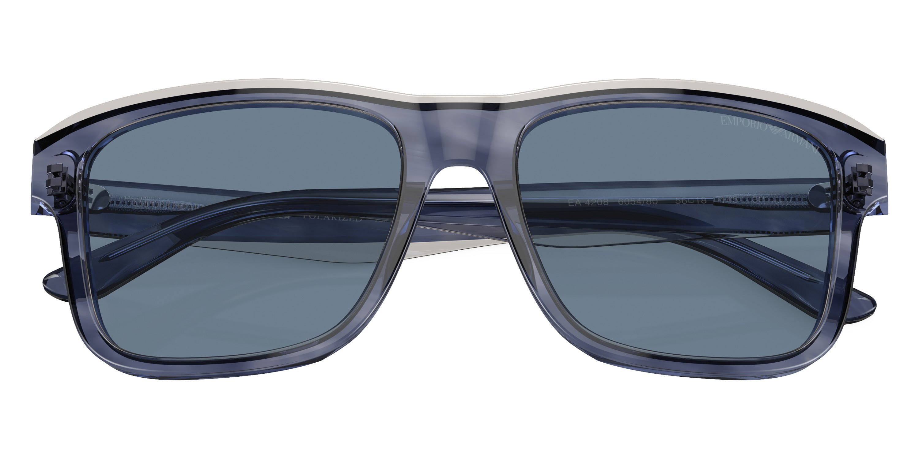 EMPORIO ARMANI SUNGLASSES - EA4208 605480 56 - Shiny Blue/Top Smoke