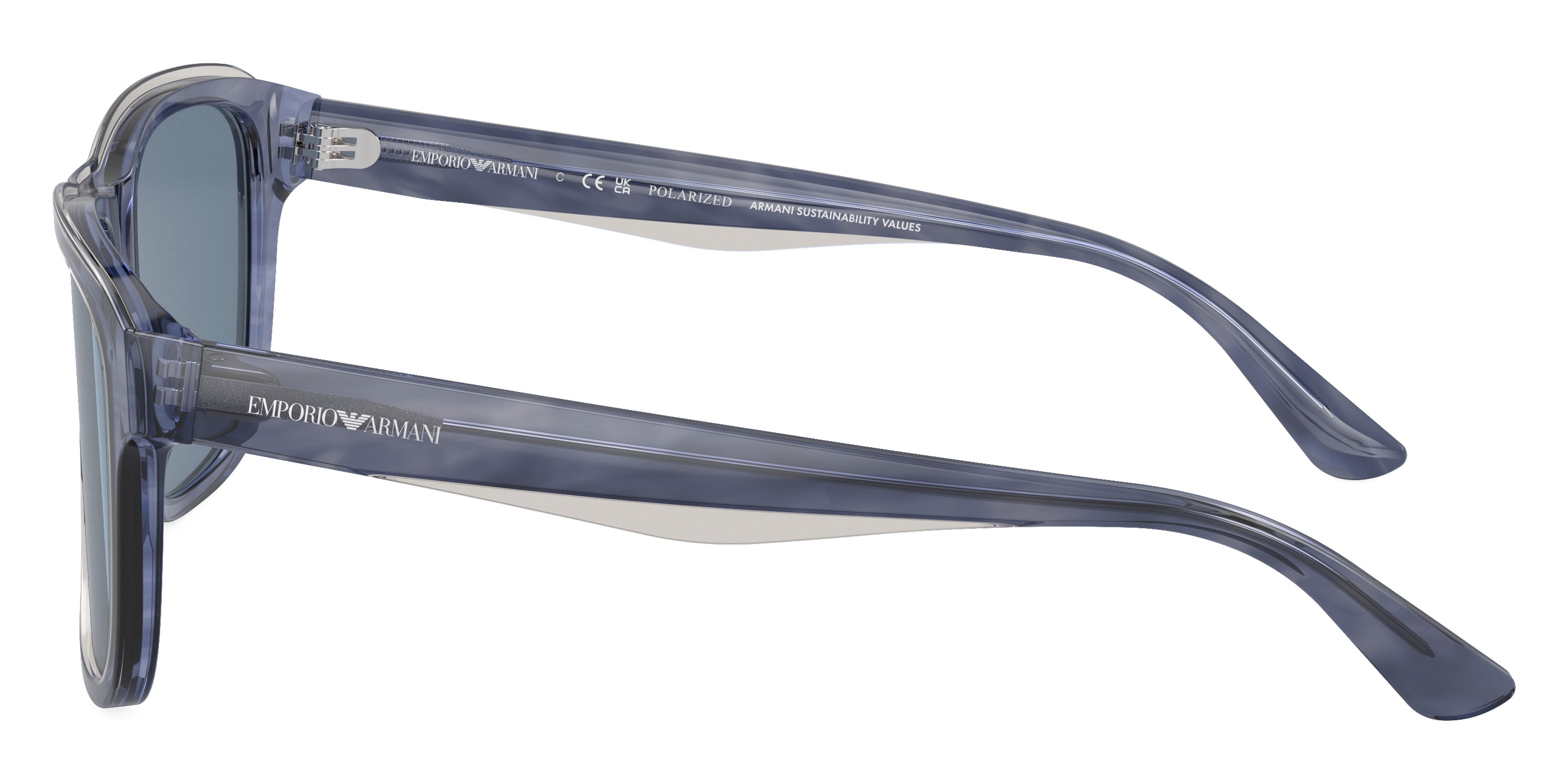 EMPORIO ARMANI SUNGLASSES - EA4208 605480 56 - Shiny Blue/Top Smoke