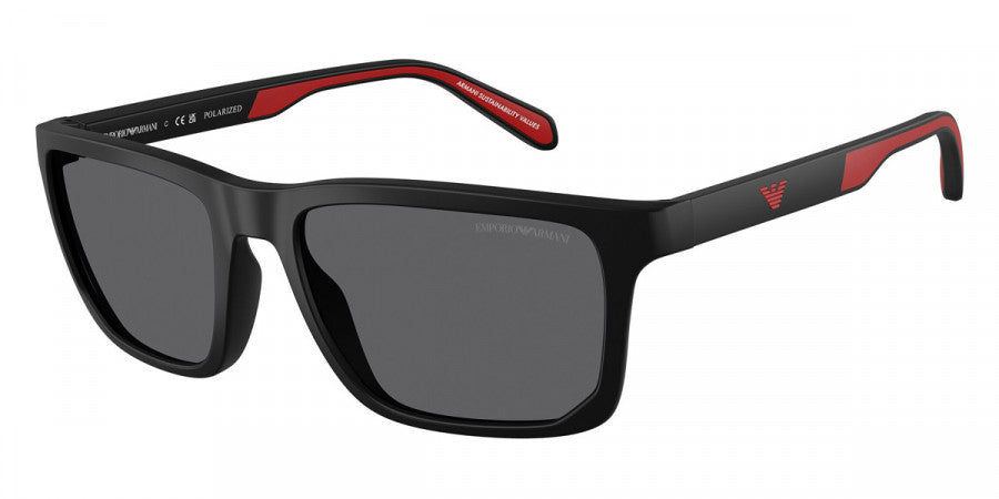 EMPORIO ARMANI SUNGLASSES - EA4219 5001T3 57 - Matte Black/Rubber Red