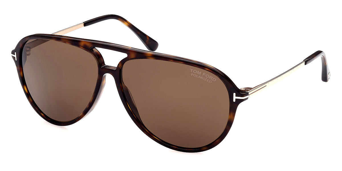 Tom Ford™ FT0909 Samson 52H 62 - Shiny Classic Dark Havana with Shiny Rose Gold