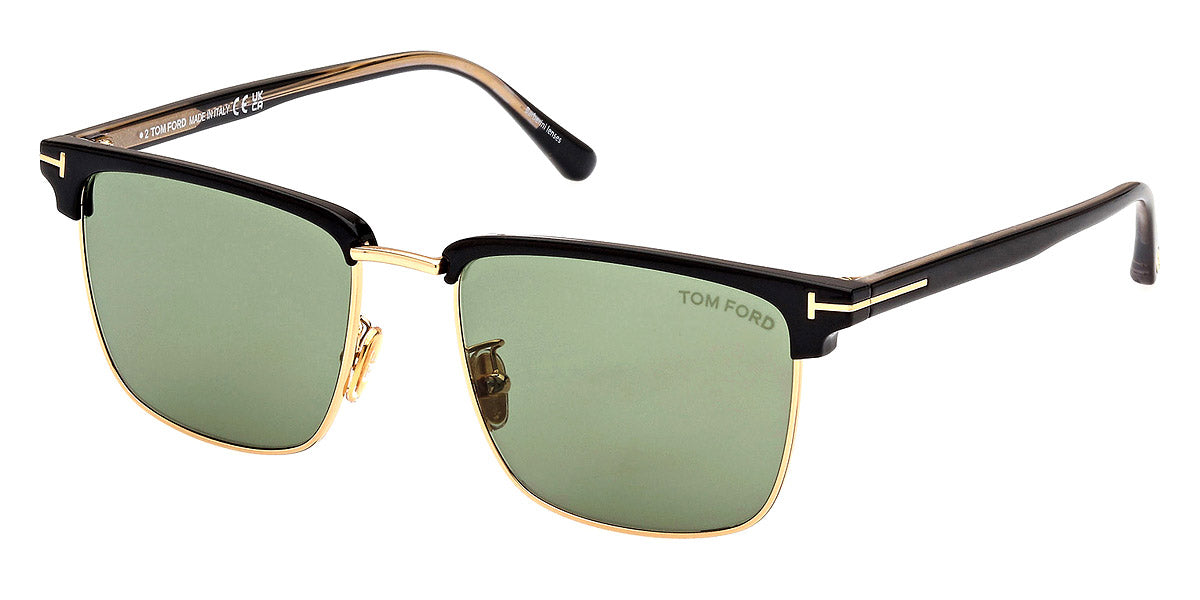 Tom Ford™ FT0997-H Hudson-02 01N 55 - Shiny Yellow Gold/T Logo