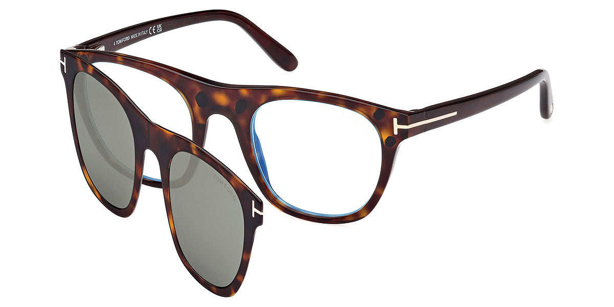 Tom Ford™ FT5895-B 052 51 - Classic Dark Havana/Shiny Rose Gold/T Logo