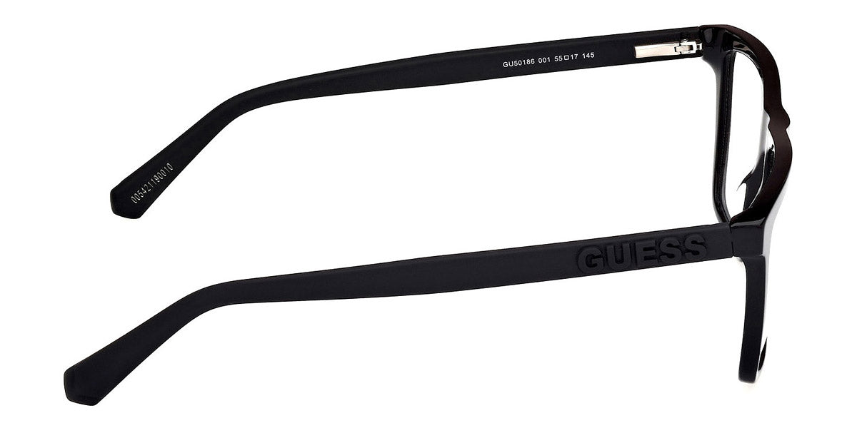 GUESS EYEGLASSES - GU50186 001 55 - Shiny Black/Matte Black