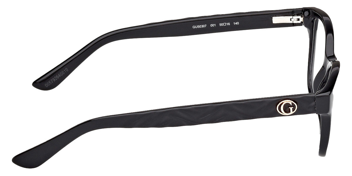 GUESS EYEGLASSES - GU50307 001 50 - Shiny Black/Matte Black
