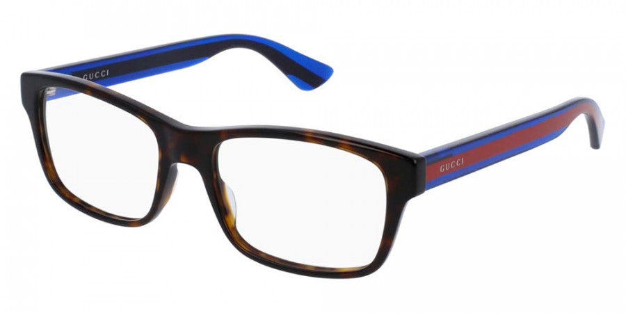 GUCCI EYEGLASSES - GG0006ON 007 55 - HAVANA/BLUE