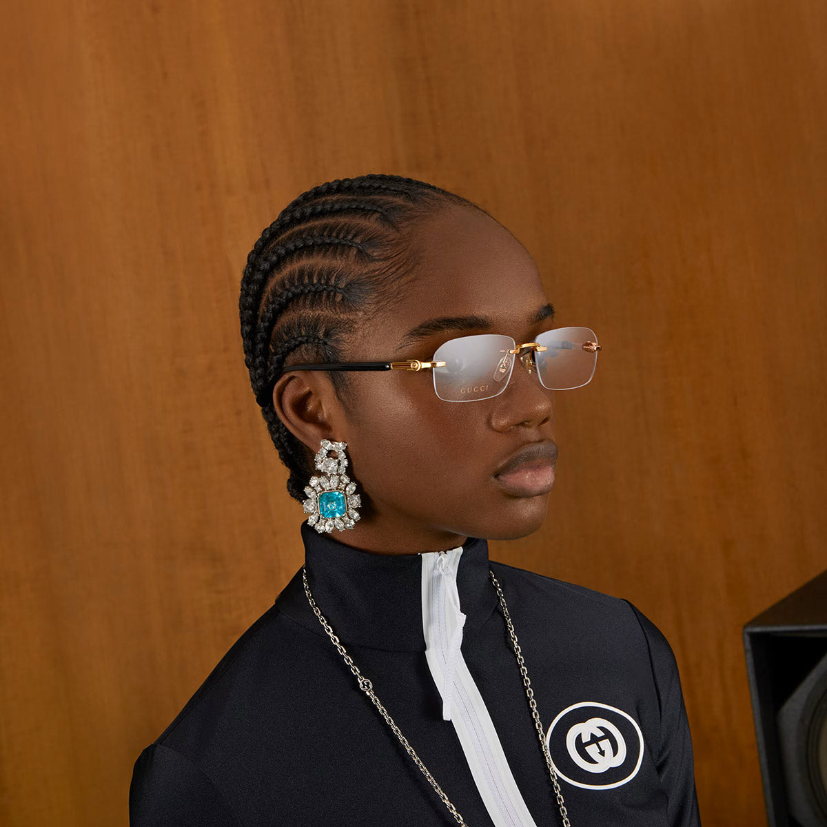 GUCCI EYEGLASSES - GG1221O 001 56 - GOLD/BLACK