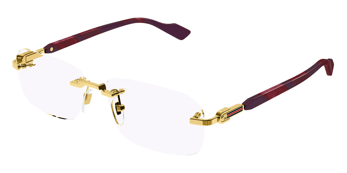 GUCCI EYEGLASSES - GG1221O 003 56 - GOLD/BURGUNDY