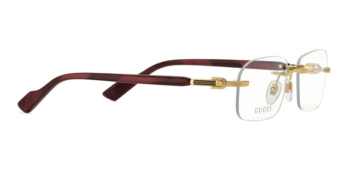 GUCCI EYEGLASSES - GG1221O 003 56 - GOLD/BURGUNDY