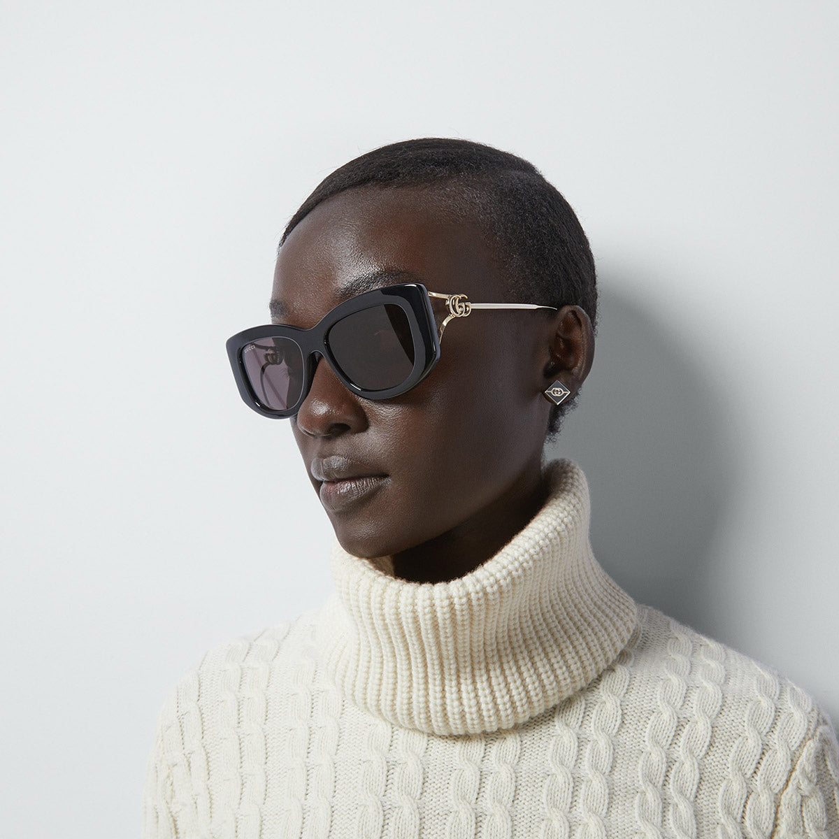 GUCCI SUNGLASSES - GG1566S 001 55 - BLACK/GOLD