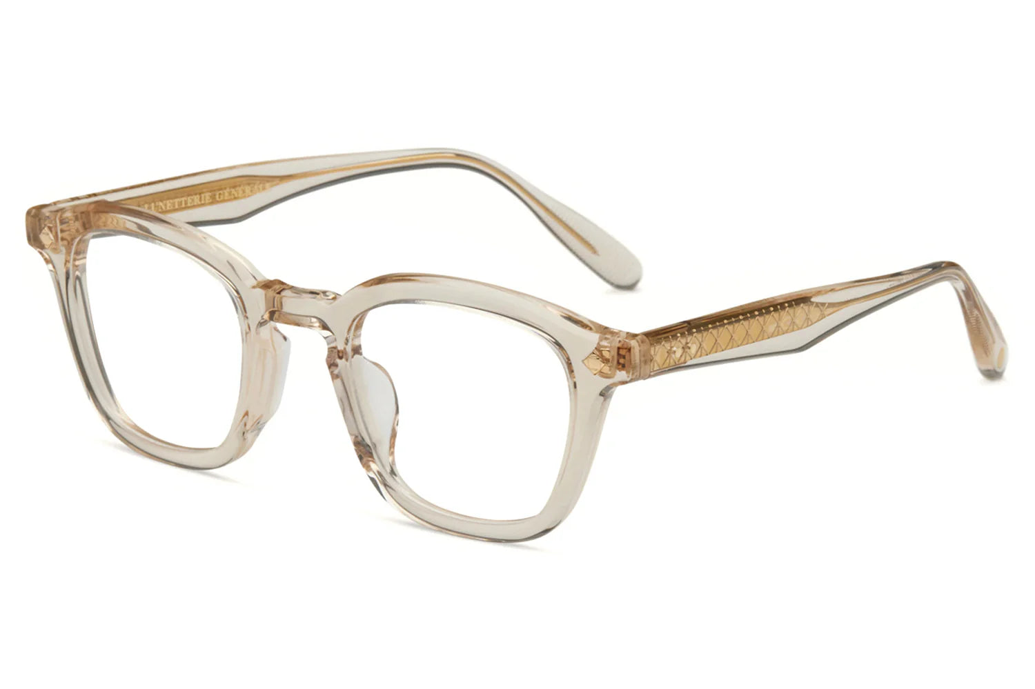 LUNETTERIE GENERALE EYEGLASSES - COGNAC SMOKED CRYSTAL/18K GOLD 48