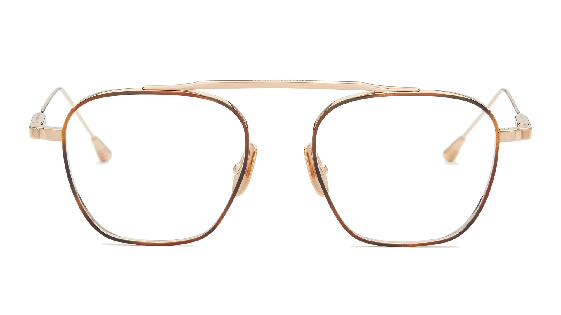 LUNETTERIE GENERALE EYEGLASSES - SPITFIRE 14K GOLD/TORTOISE RIM INLAY 50