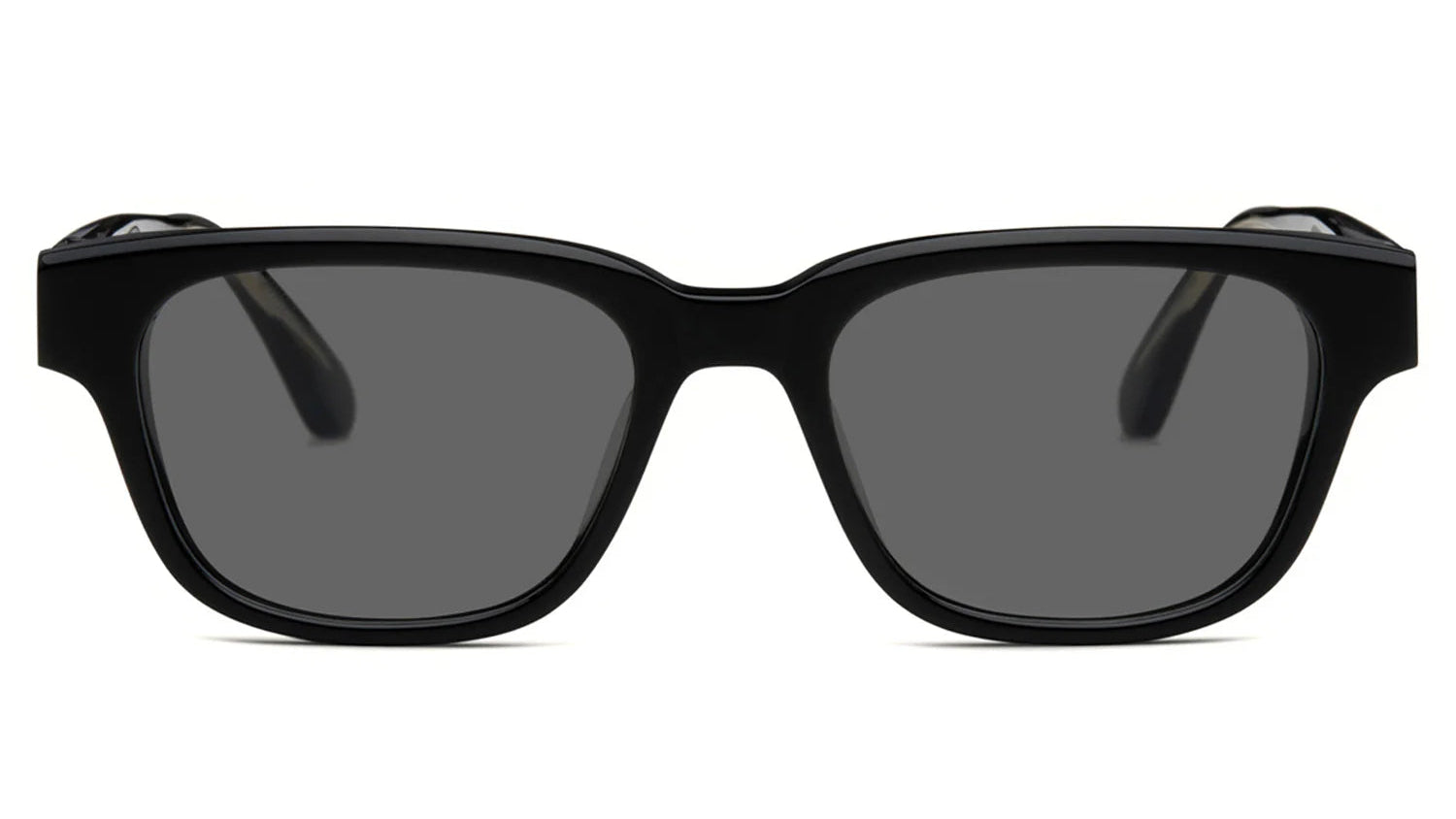 LUNETTERIE GENERALE SUNGLASSES - AESTHETE  BLACK/14K  GOLD SOLID GREY 54