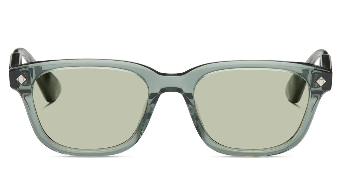 LUNETTERIE GENERALE SUNGLASSES - AESTHETE SMOKED GREEN CRYSTAL/PALLADIUM 54