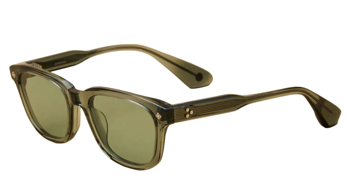 LUNETTERIE GENERALE SUNGLASSES - AESTHETE SMOKED GREEN CRYSTAL/PALLADIUM 54