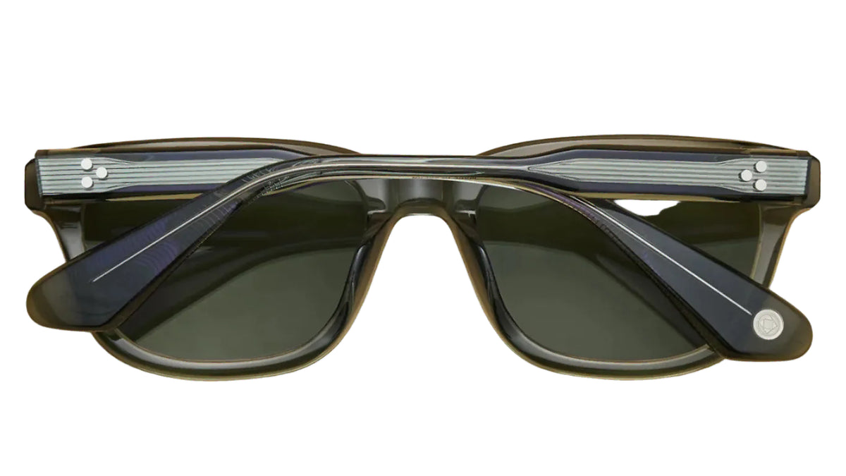 LUNETTERIE GENERALE SUNGLASSES - AESTHETE SMOKED GREEN CRYSTAL/PALLADIUM 54