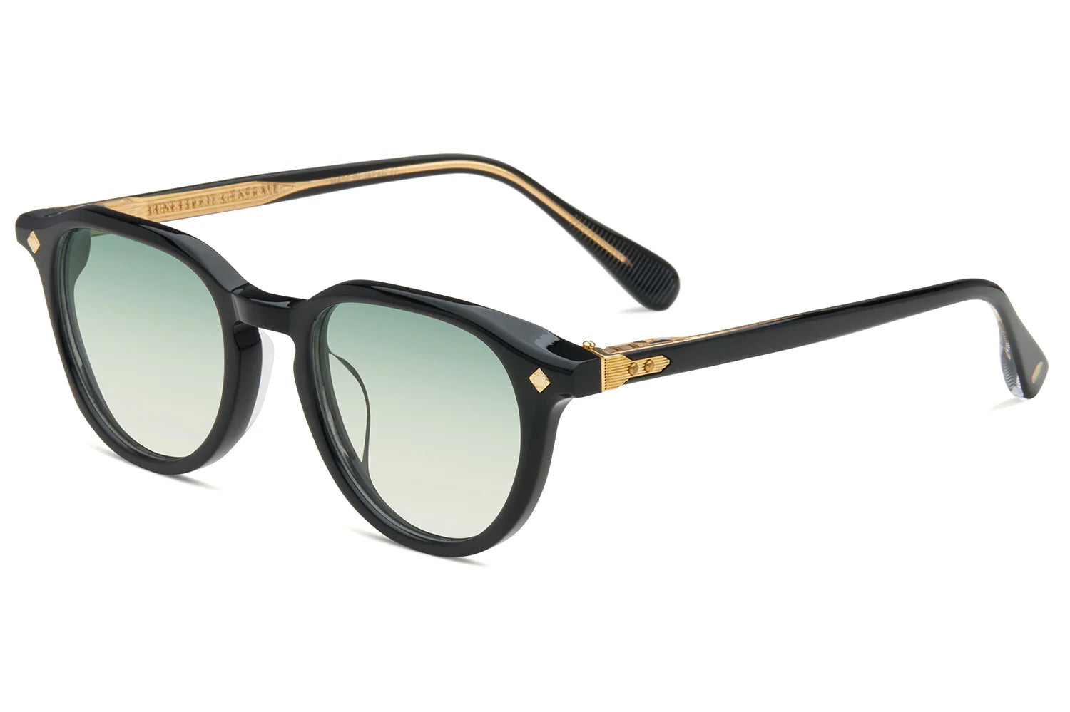 LUNETTERIE GENERALE SUNGLASSES - DESERT RAIN BLACK/24K GOLD/GREEN 50