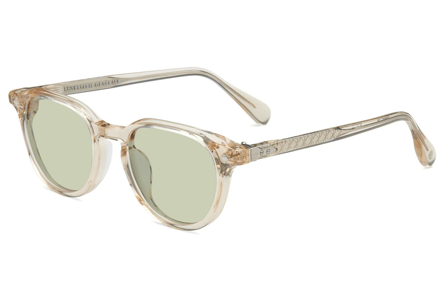 LUNETTERIE GENERALE SUNGLASSES - DESERT RAIN SMOKED CRYSTAL/PALLADIUM GREEN 50
