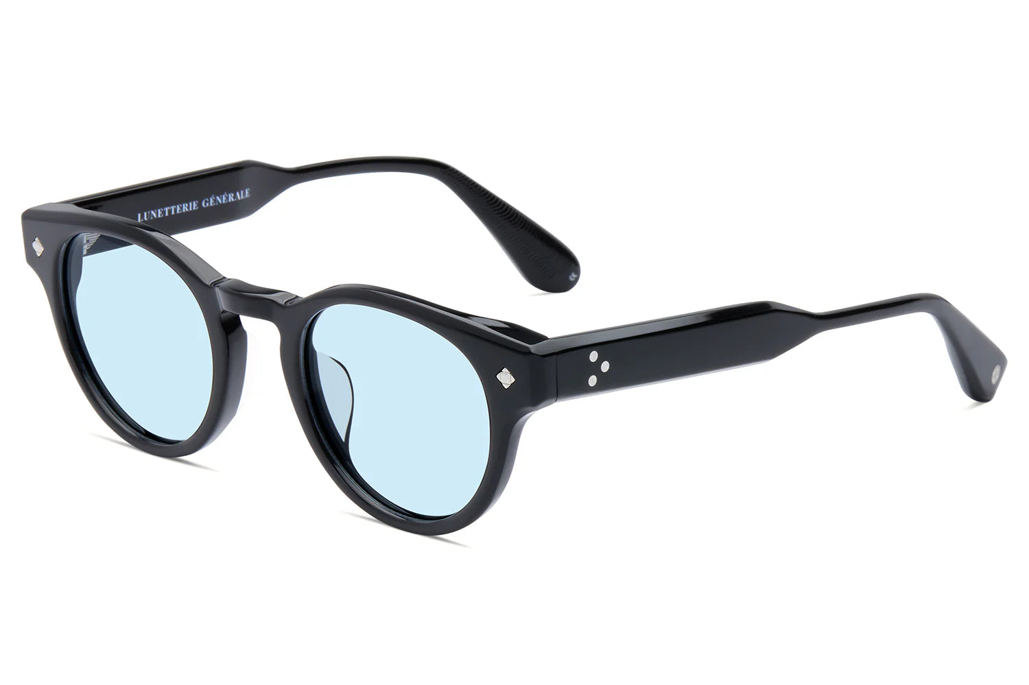 LUNETTERIE GENERALE SUNGLASSES - GOLDEN HOUR BLACK/PALLADIUM SOLID BLUE 50