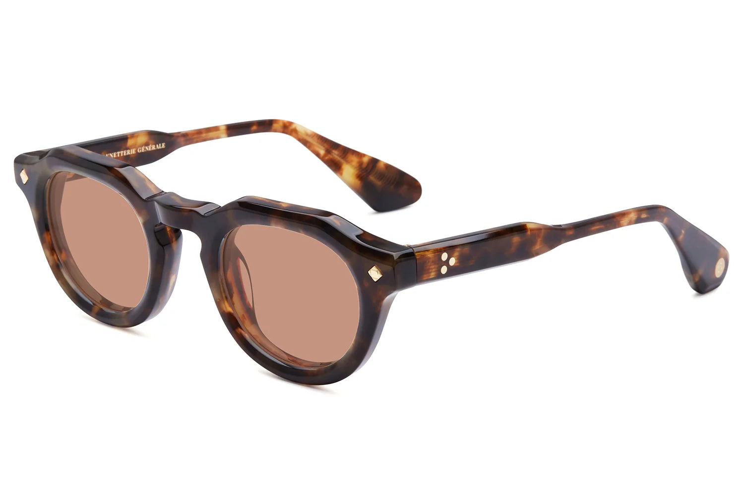 LUNETTERIE GENERALE SUNGLASSES - HELLO ROMEO TORTOISE/24K GOLD SOLID BROWN 47
