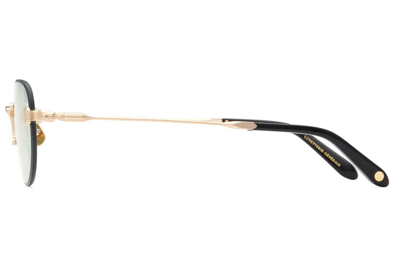 LUNETTERIE GENERALE SUNGLASSES - LOST IN TRANSLATION BLACK/18K GOLD/GREEN 56