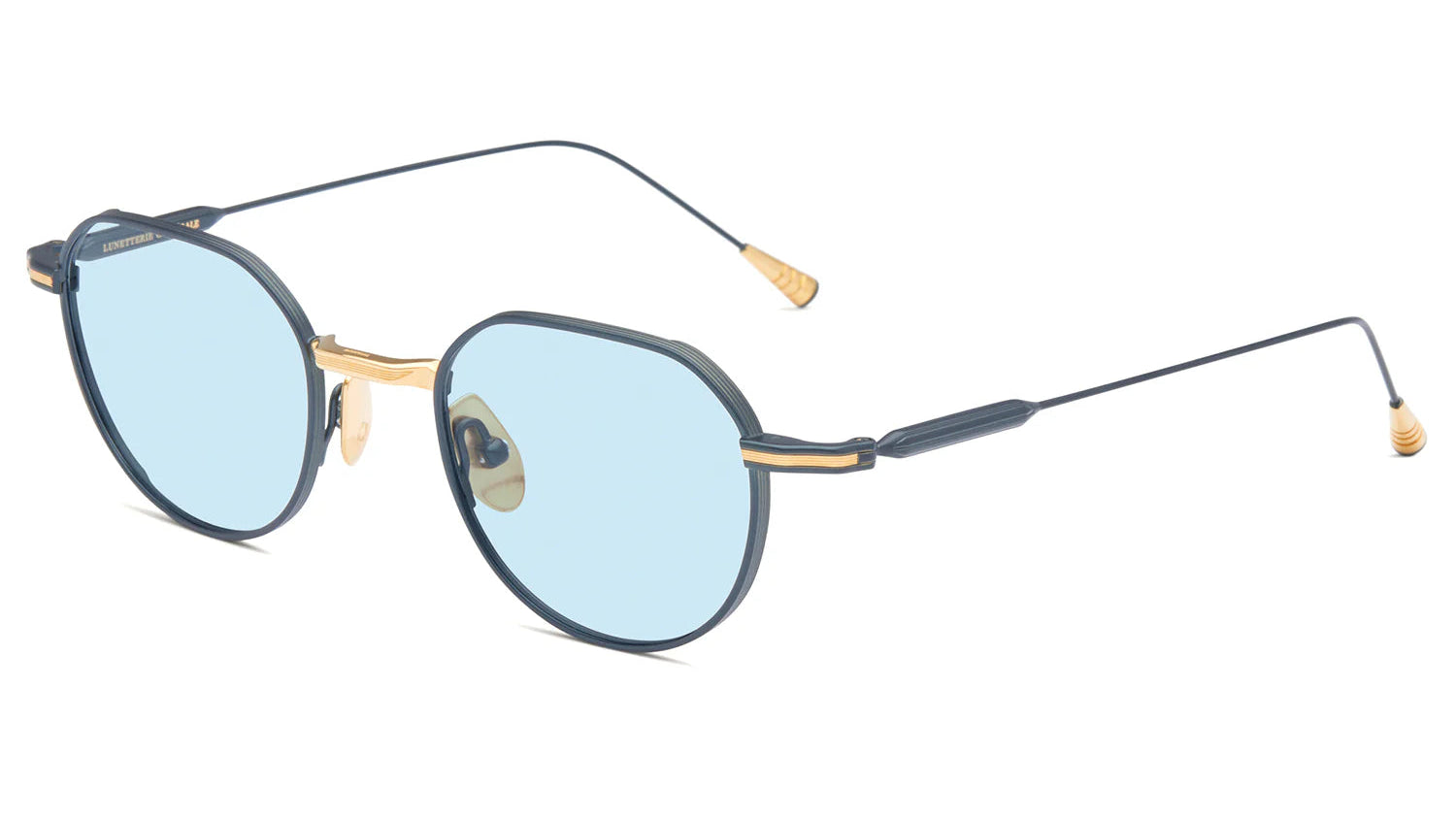 LUNETTERIE GENERALE SUNGLASSES - MIRAGE 18K GOLD/ BLUE 49