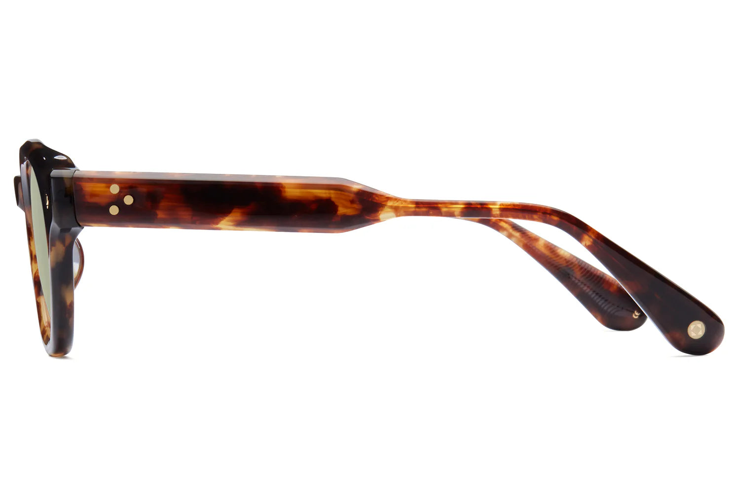 LUNETTERIE GENERALE SUNGLASSES - THE GIFT MORTALITY TORTOISE/24K GOLD SOLID GREEN  49