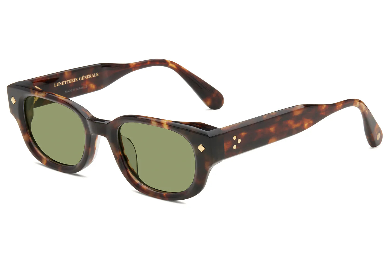 LUNETTERIE GENERALE SUNGLASSES - TOUT JAMAIS TORTOISE/24K GOLD SOLID GREEN 51