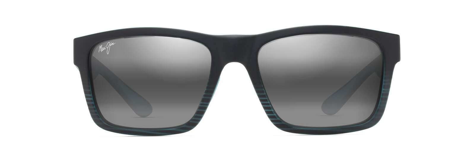 MAUI JIM SUNGLASSES - 897 02 GREY THE FLATS BLACK TEAL STRIPES & TIPS