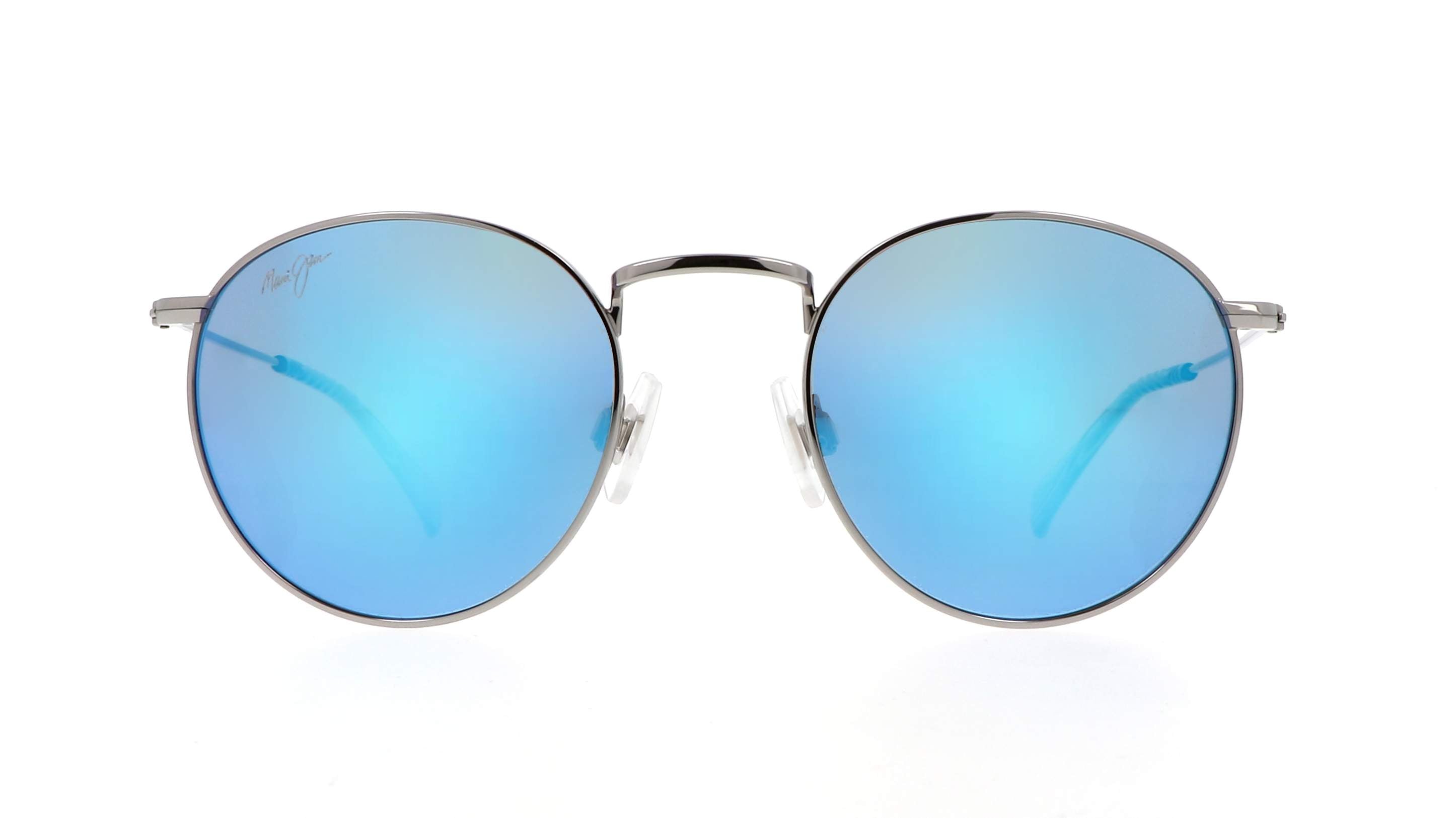 MAUI JIM SUNGLASSES - B667  17B BLUE HAWAII PUKAUA SHINY SIL W/ BLUE